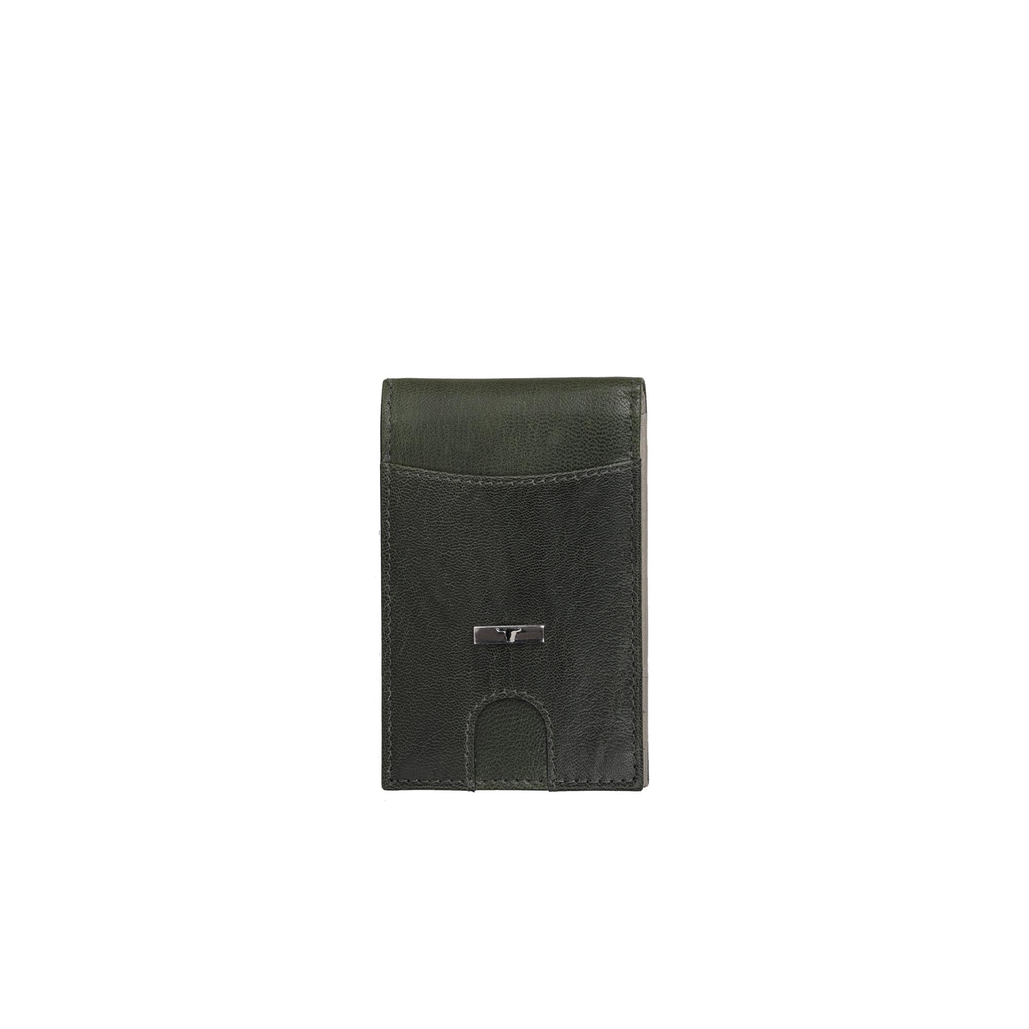 Eddy Slim Leather Wallet - Decker Green/Light Grey
