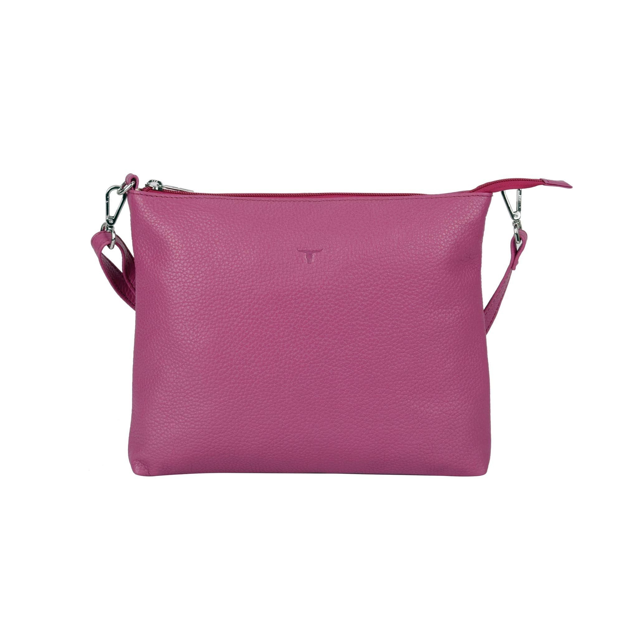 Emma Leather Sling Bag - Fuchsia