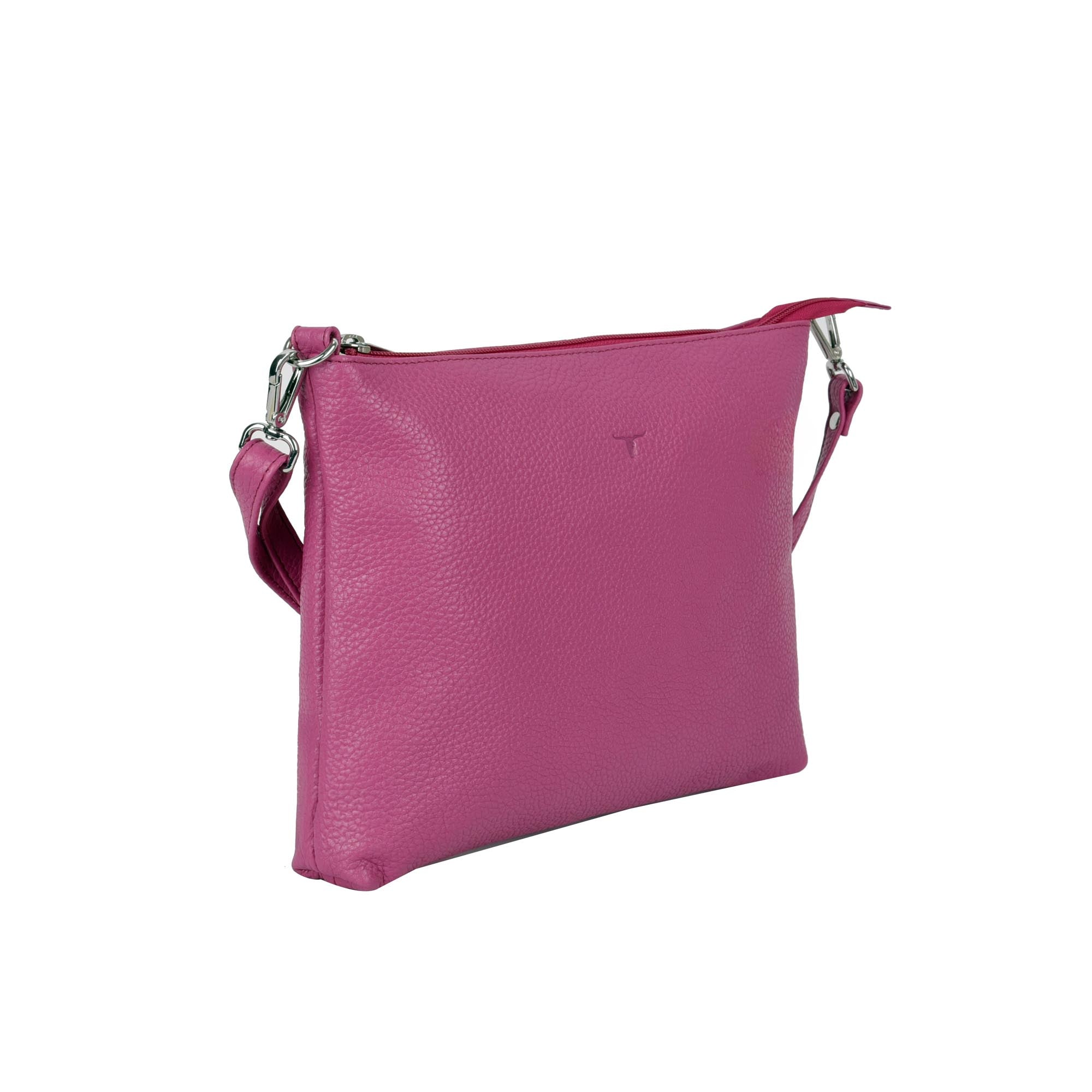 Emma Leather Sling Bag - Fuchsia