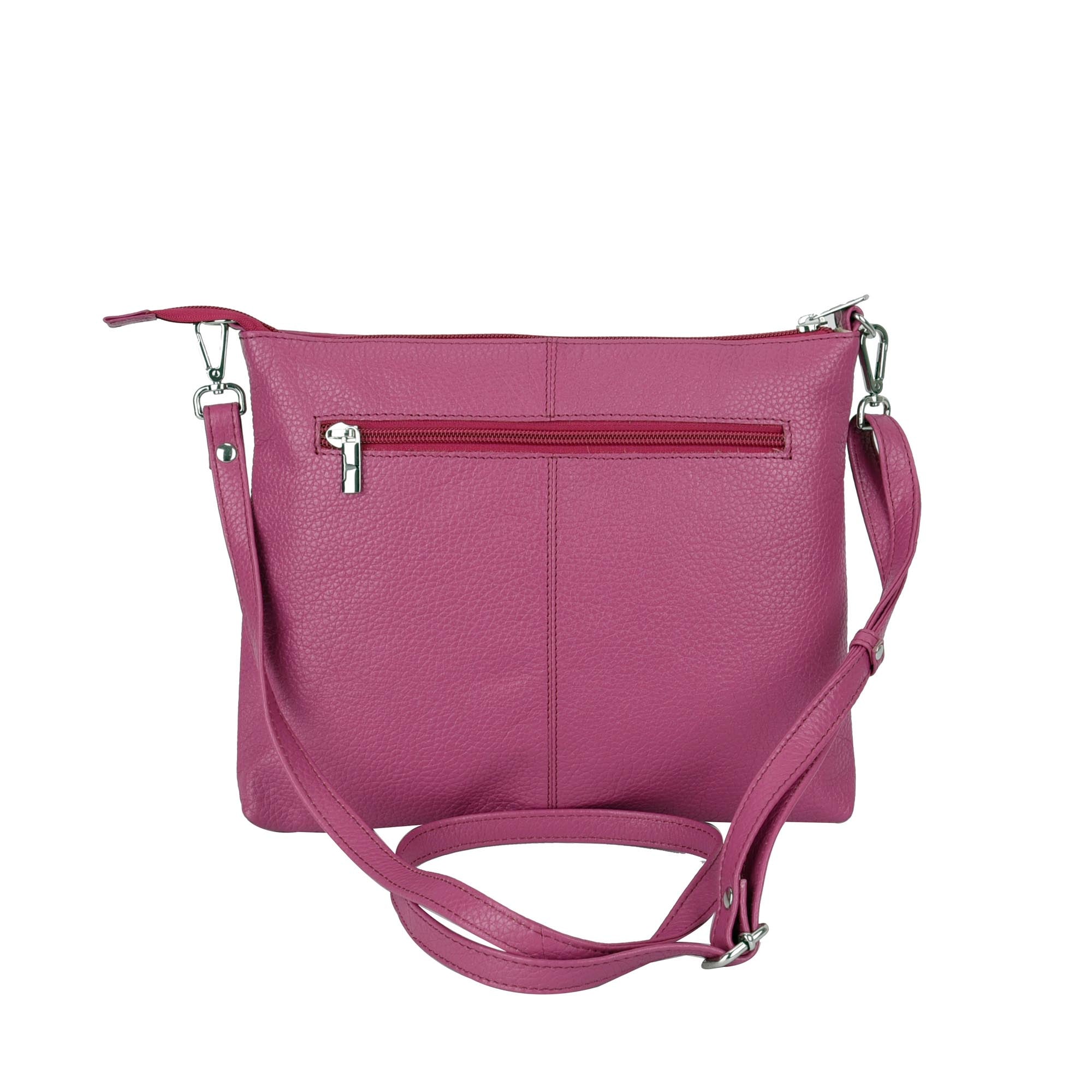 Emma Leather Sling Bag - Fuchsia