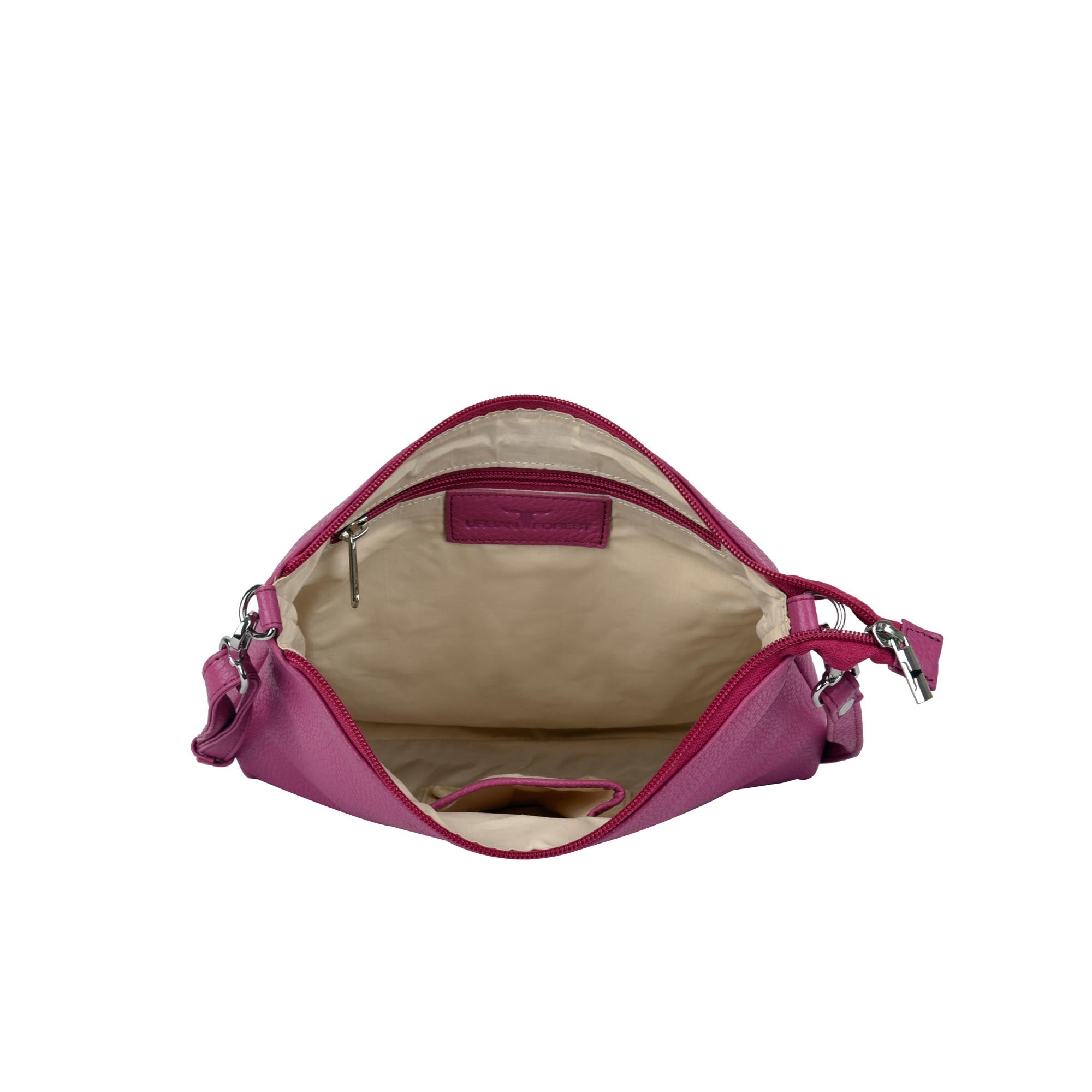 Emma Leather Sling Bag - Fuchsia