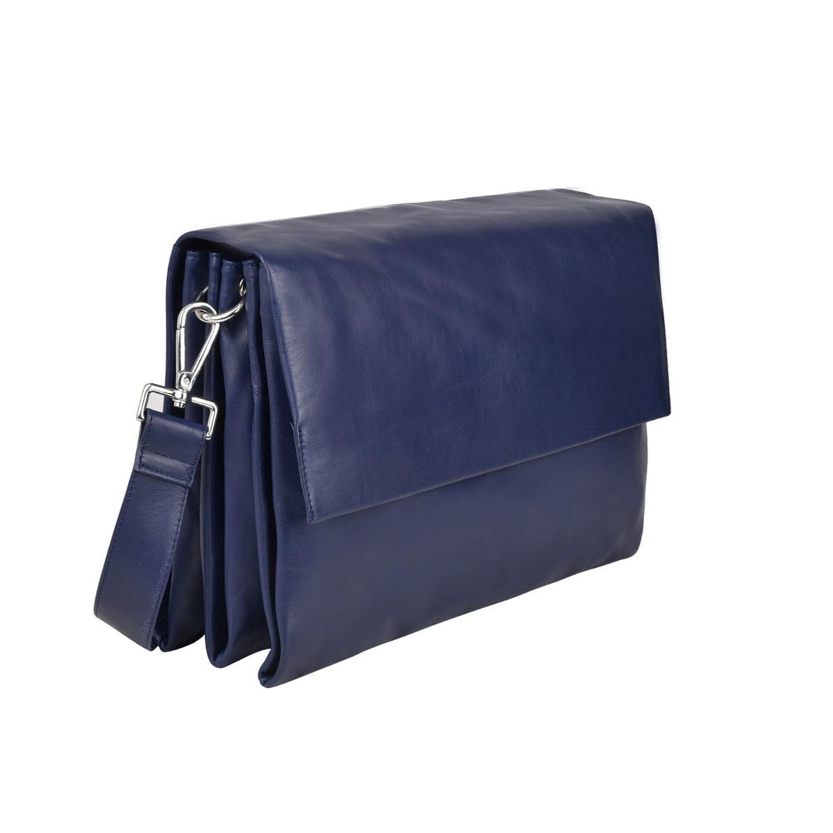 Monroe Soft Leather Hand Bag w/flap - Florence Sapphire