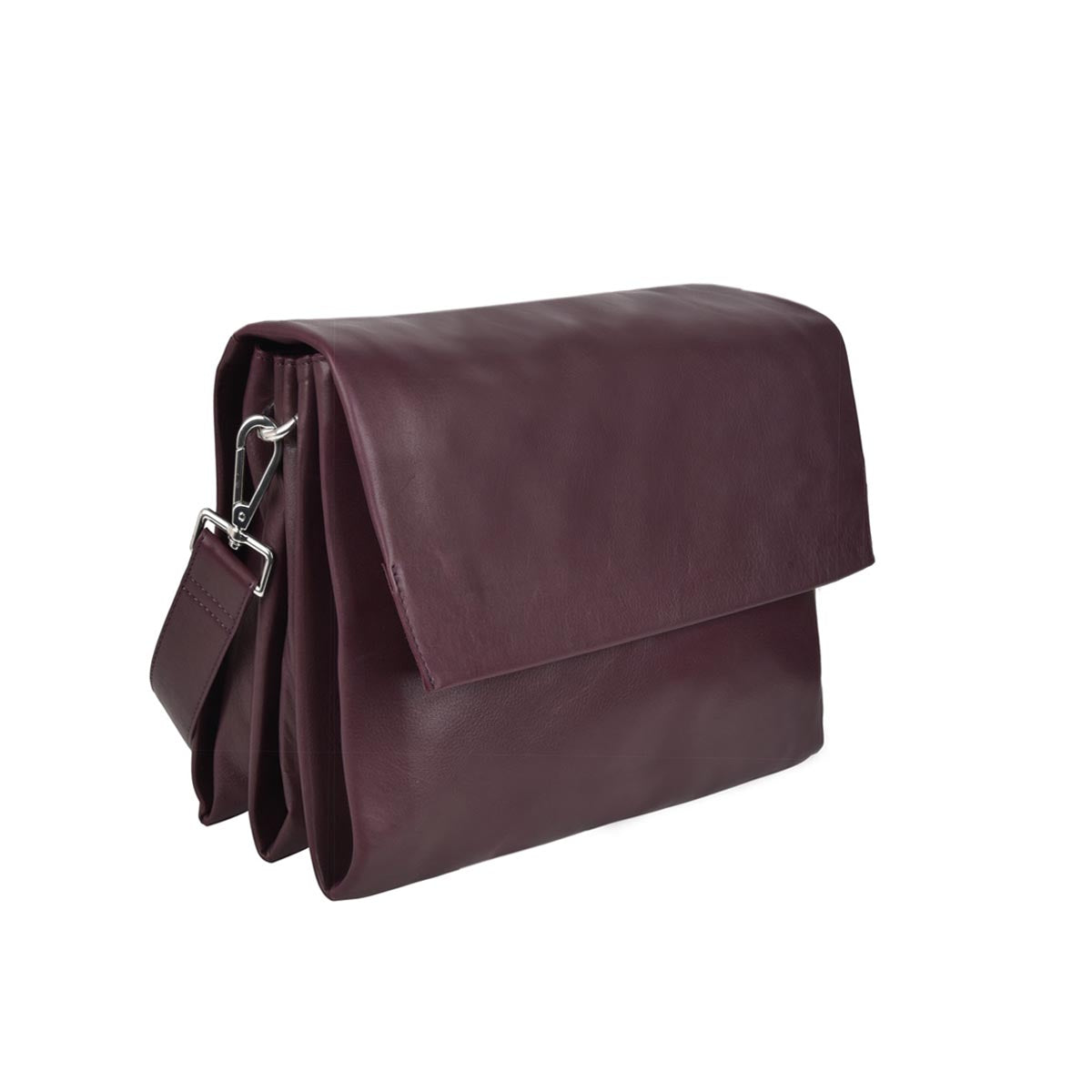 Monroe Soft Leather Hand Bag w/flap - Florence Garnet