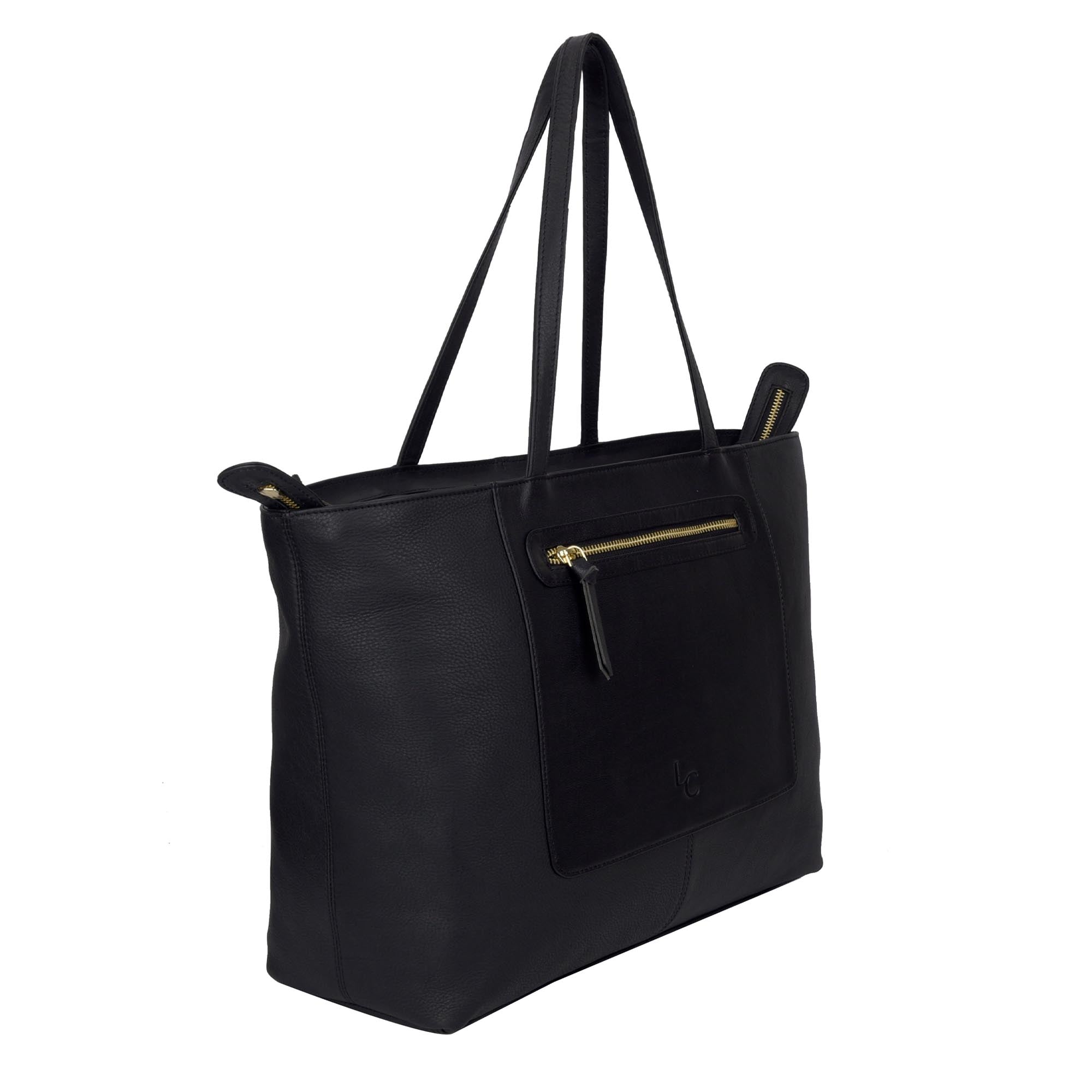 Norra Tote Bag Large - Black Leather