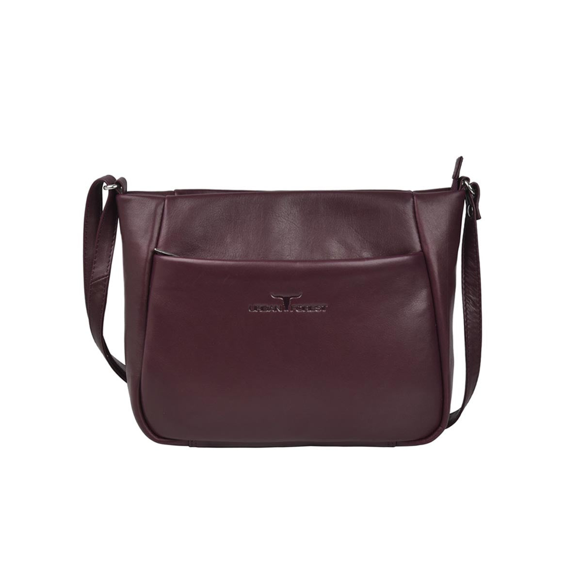 Olivia Zip Top Handbag w/Front Pocket - Florence Garnet