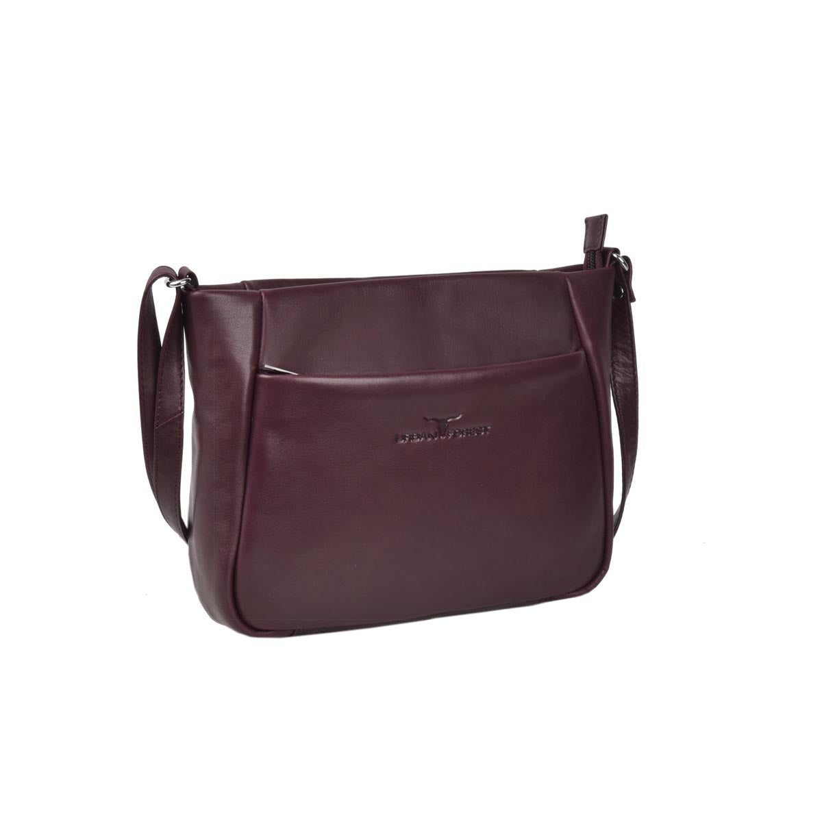 Olivia Zip Top Handbag w/Front Pocket - Florence Garnet