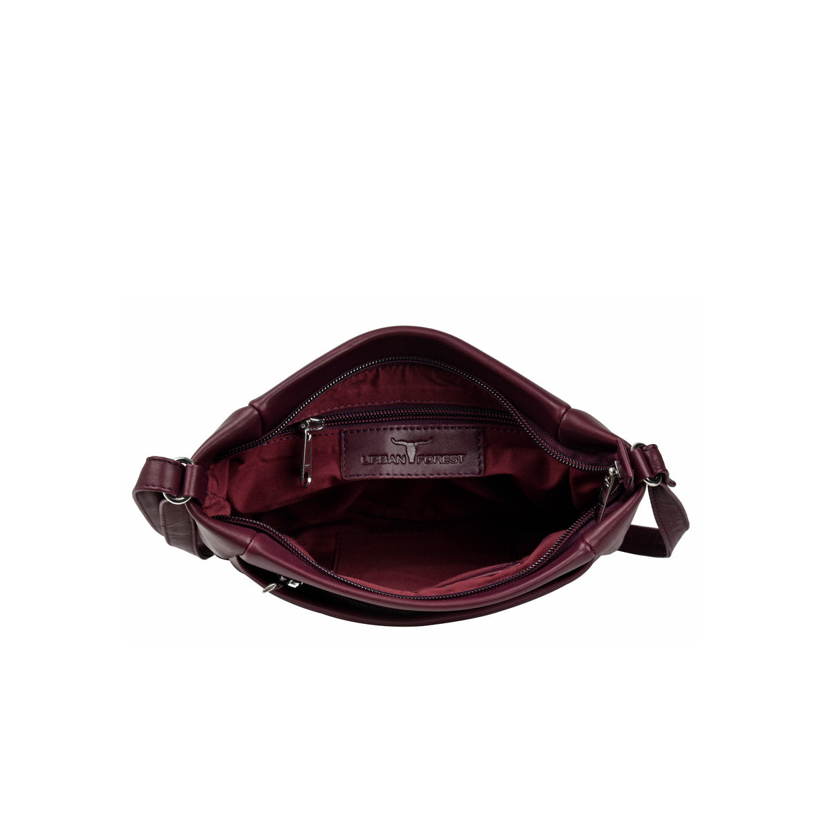 Olivia Zip Top Handbag w/Front Pocket - Florence Garnet