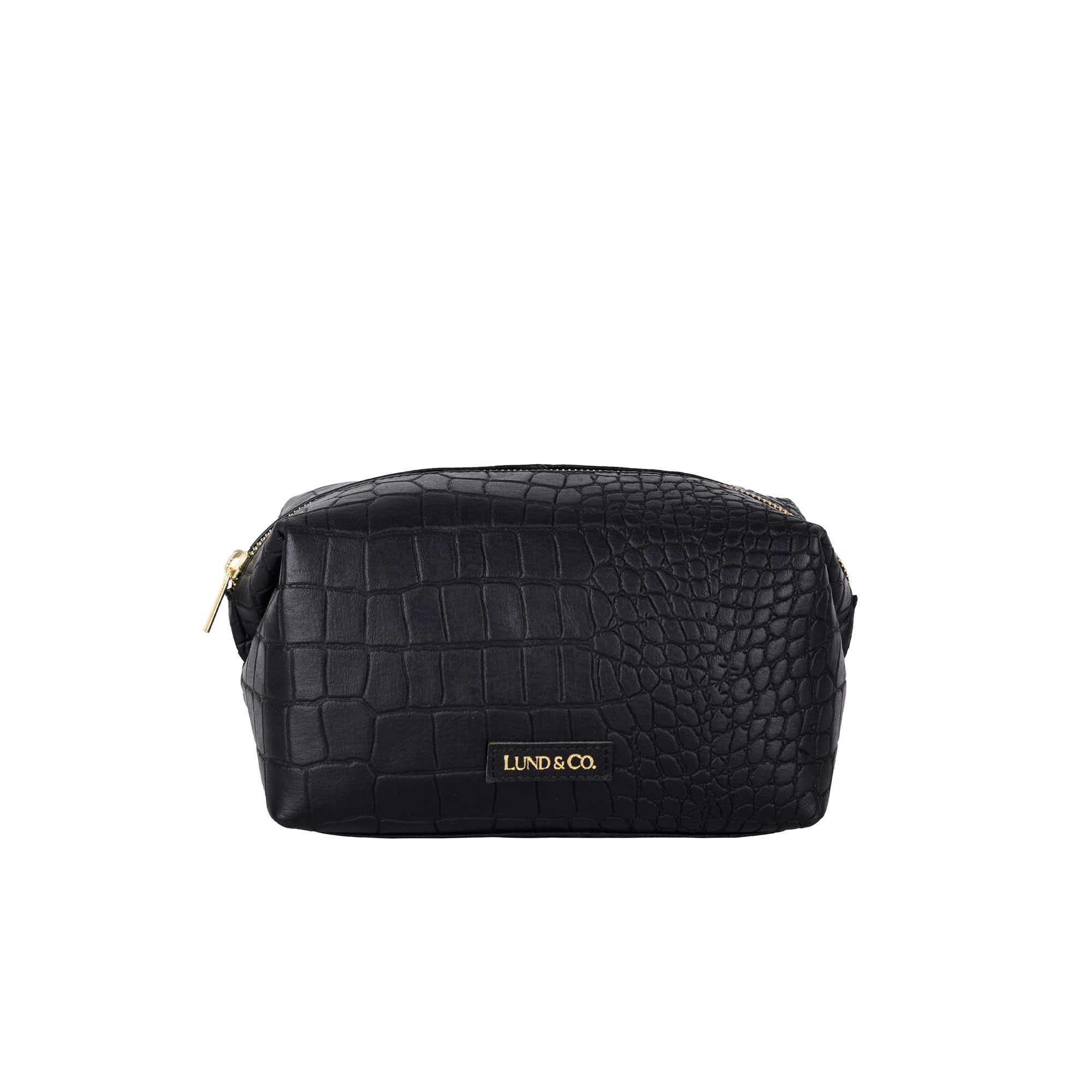 RESA Wash Bag - Black Croc Leather - KT