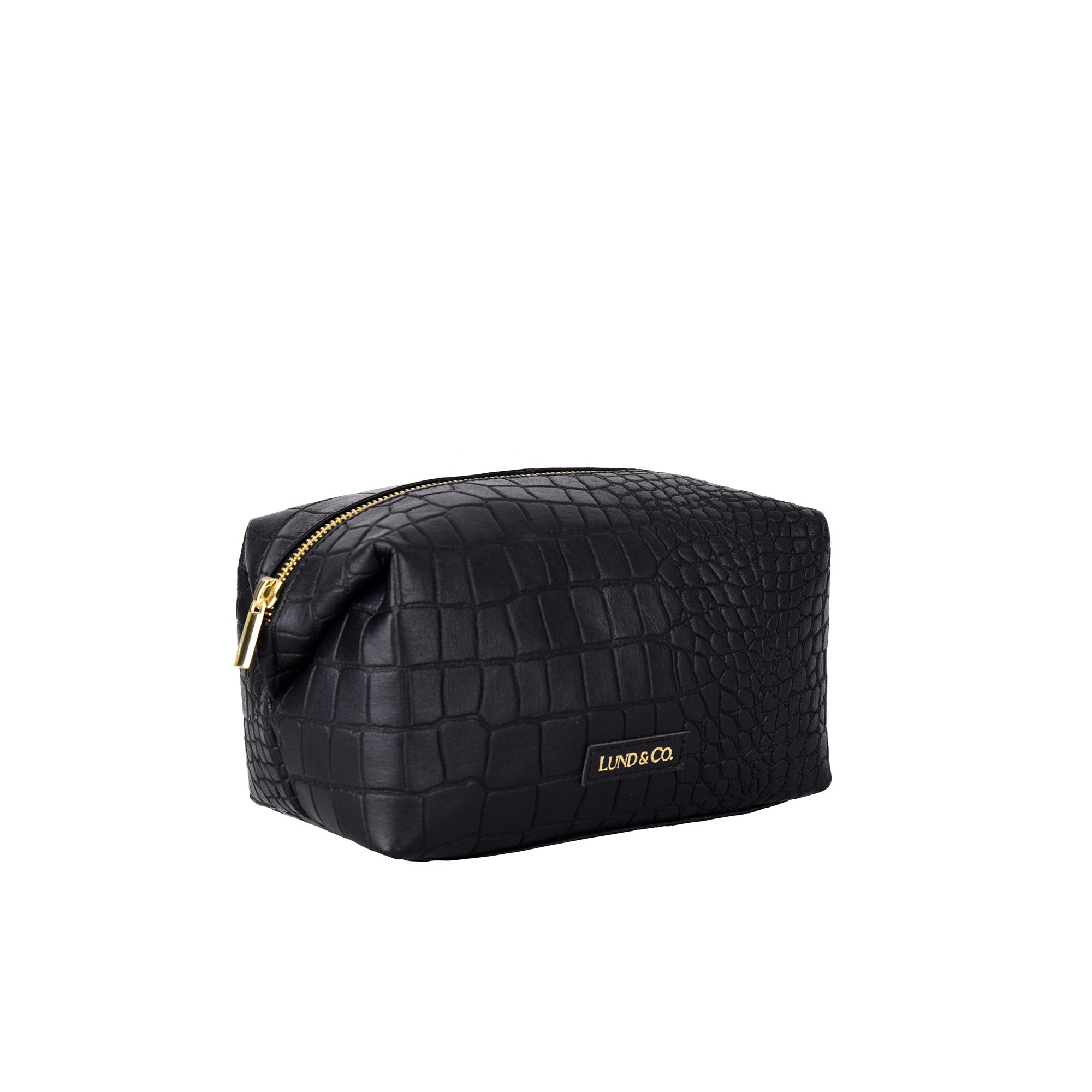 RESA Wash Bag - Black Croc Leather - KT