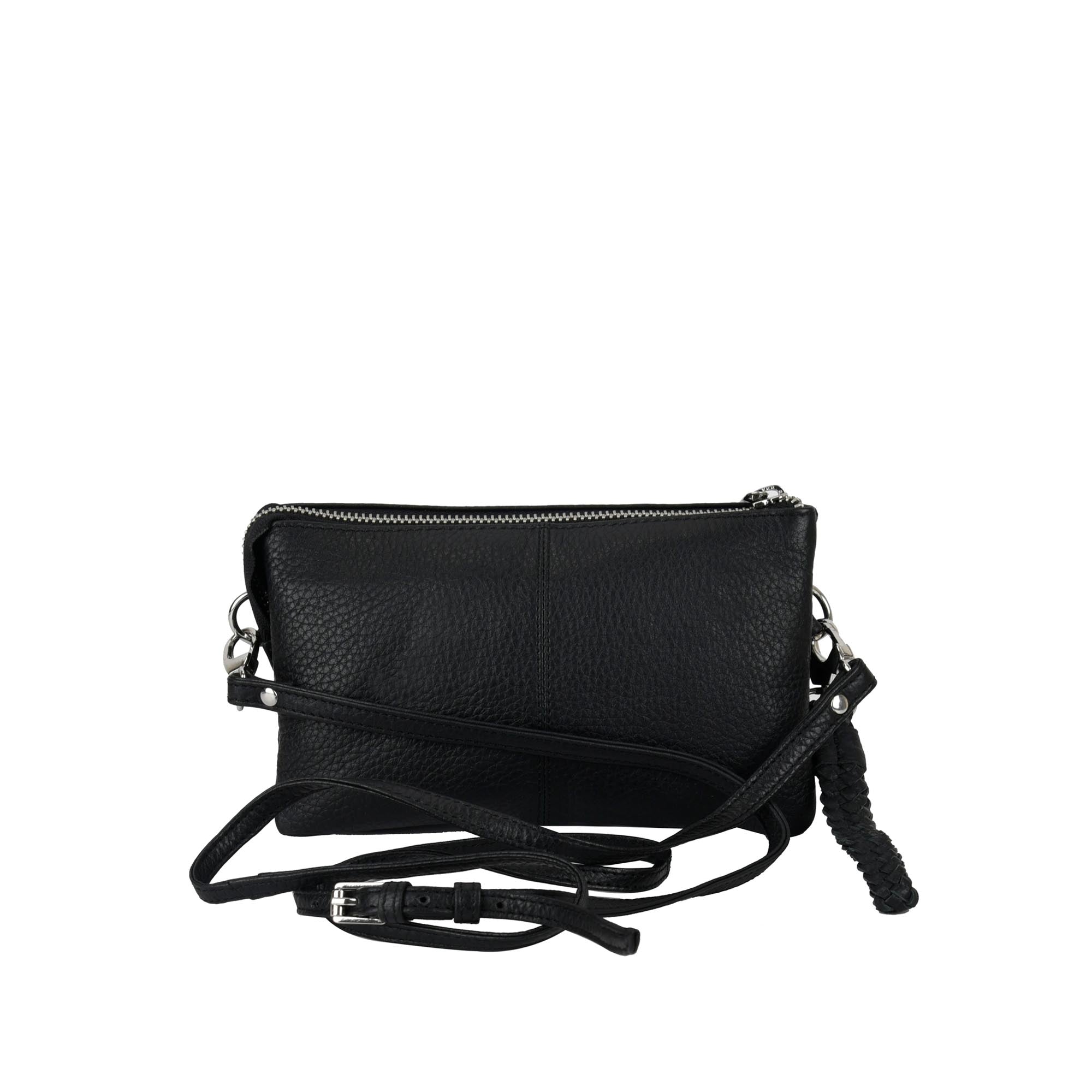Sofie Small Leather Clutch/Sling - Black