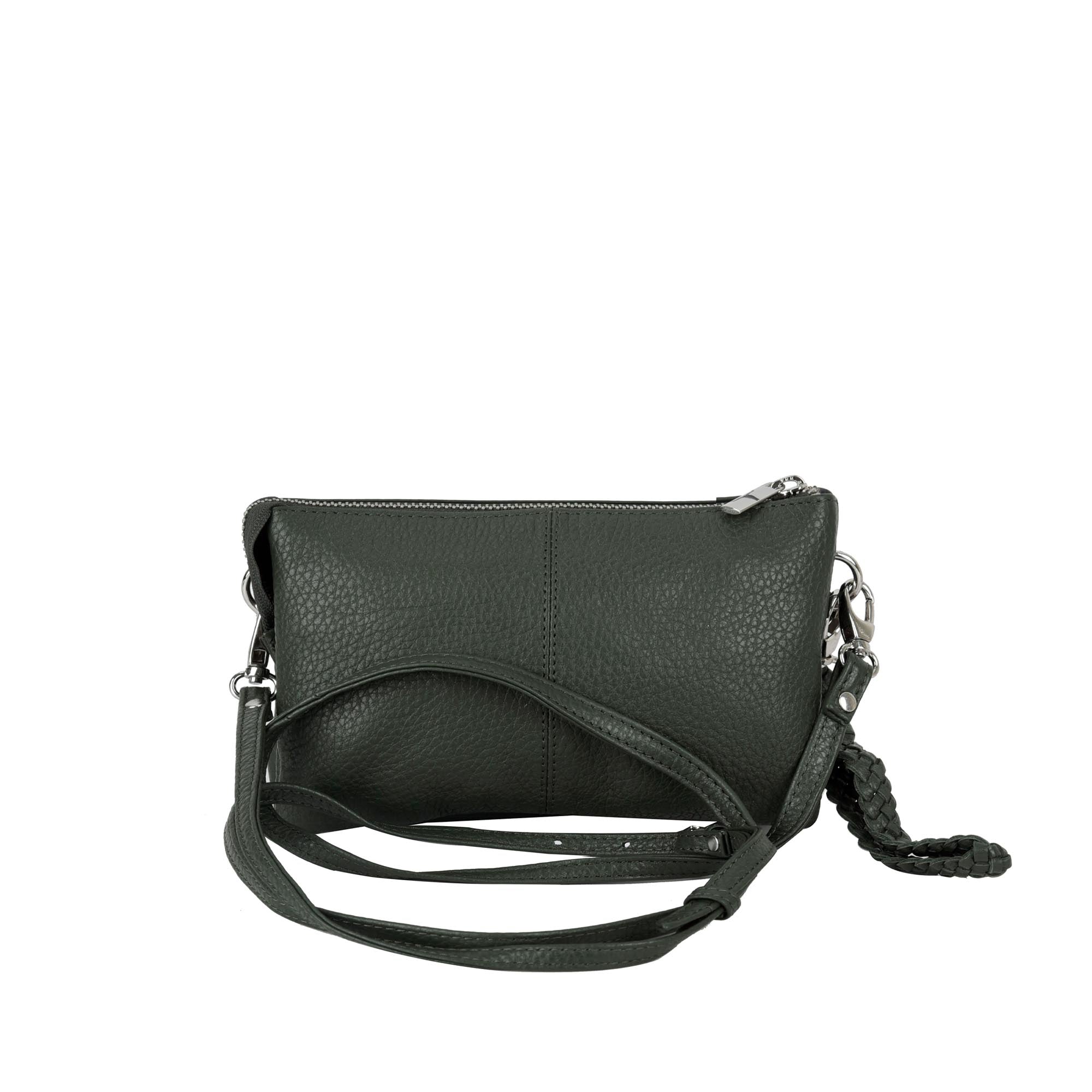 Sofie Small Leather Clutch/Sling - Forest Green