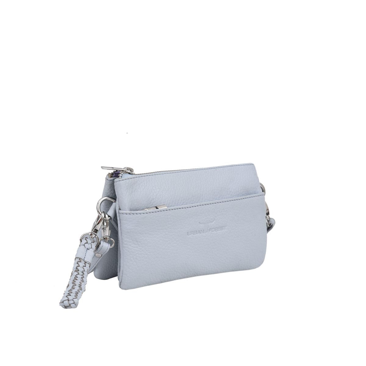 Sofie Small Leather Clutch/Sling - Light Blue