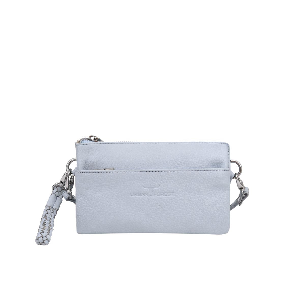 Sofie Small Leather Clutch/Sling - Light Blue